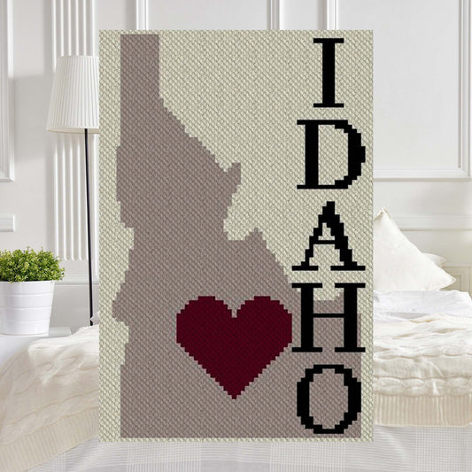 Heart Idaho C2C Afghan Crochet Pattern