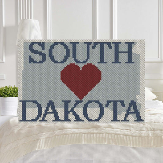 Heart South Dakota C2C Afghan Crochet Pattern