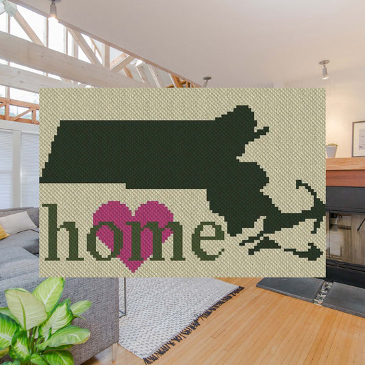 Massachusetts Home C2C Crochet Afghan Pattern