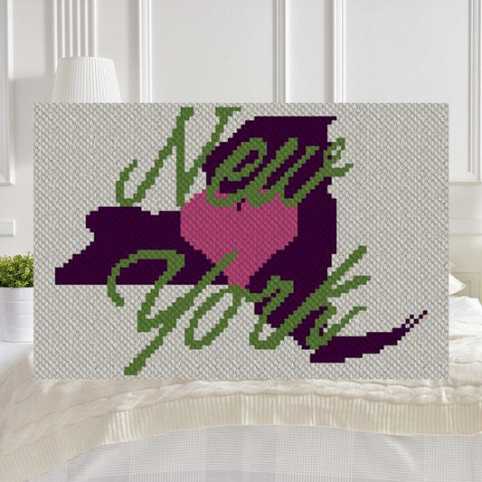 Heart New York C2C Afghan Crochet Pattern