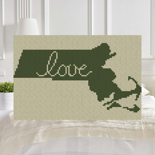 Massachusetts Love C2C Crochet Afghan Pattern