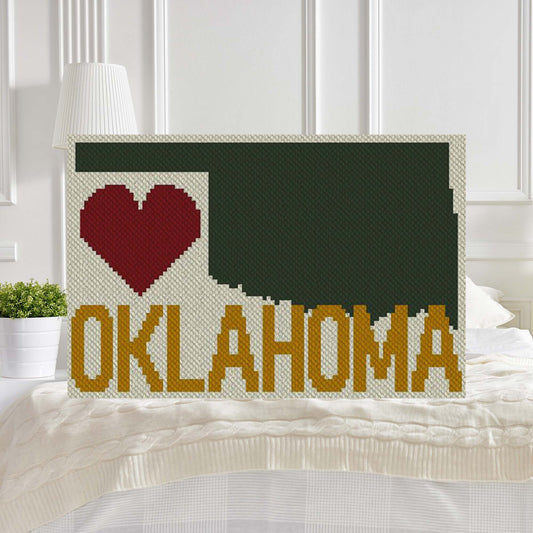 Heart Oklahoma C2C Afghan Crochet Pattern