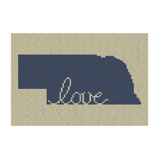 Nebraska Love C2C Afghan Crochet Pattern