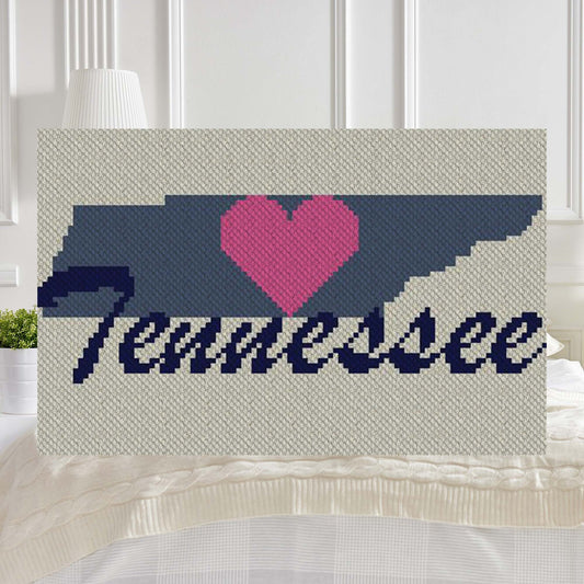 Heart Tennessee C2C Afghan Crochet Pattern