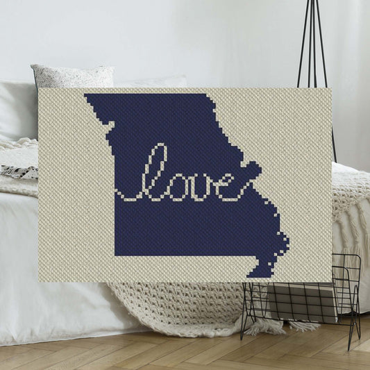 Missouri Love C2C Afghan Crochet Pattern