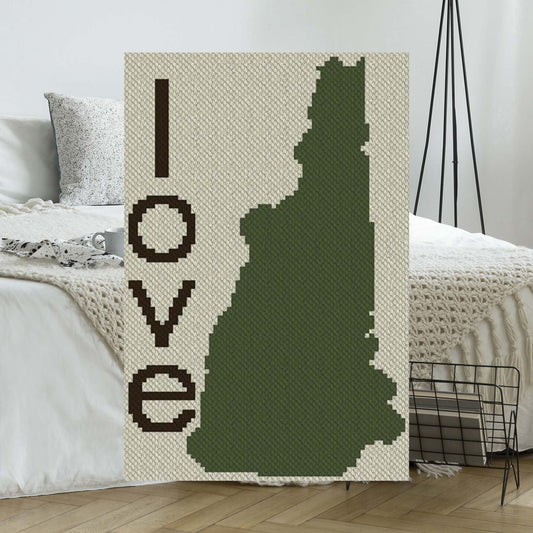 New Hampshire Love C2C Afghan Crochet Pattern